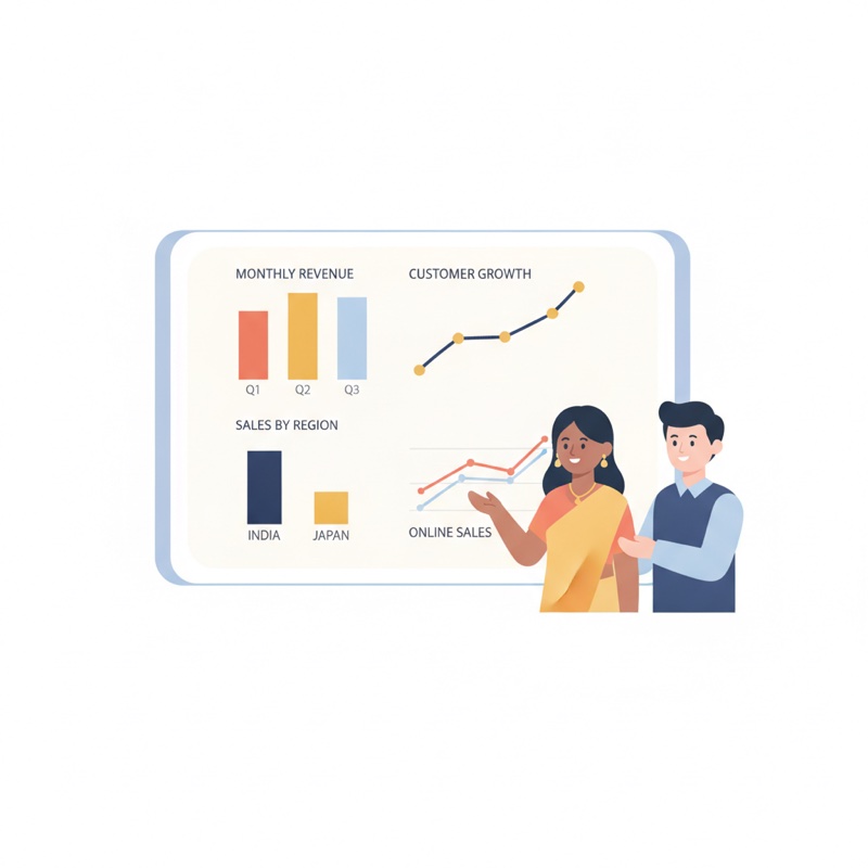 An AI-powered monthly sales dashboard for a small business